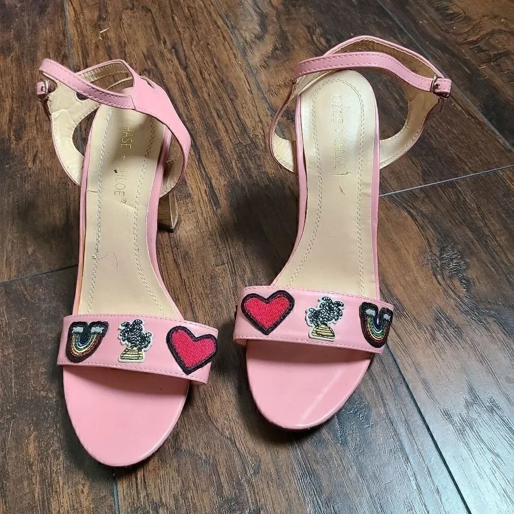 Chase + Chloe Pink Frank Heels